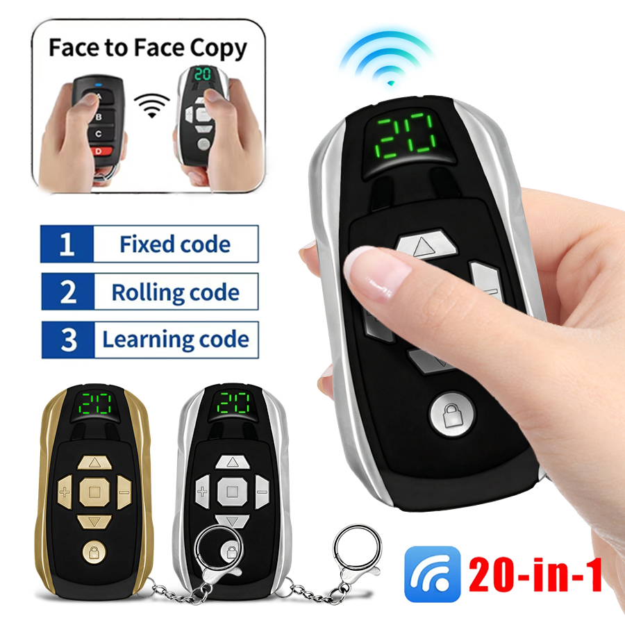 Smart Garage Door Opener - รีโมทคอนโทรลประตูโรงรถอเนกประสงค์ 20 in 1 คล้ายกับรีโมทเดิม รองรับหลายความถี่