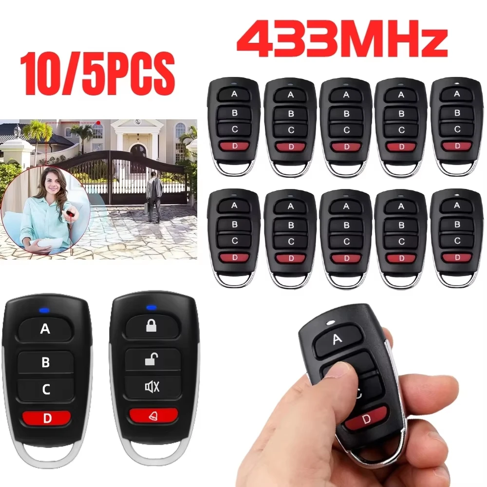 Smart Garage Door Opener - รีโมทคอนโทรลแบบกดปุ่มโลหะ 4 ปุ่ม 433MHz รุ่น ABCD