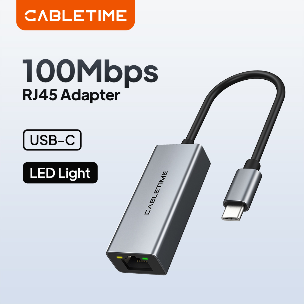 Smart Home Xiaomi Hub 2 - CABLETIME USB C อะแดปเตอร์อีเธอร์เน็ต 100Mbps การ์ดเครือข่าย