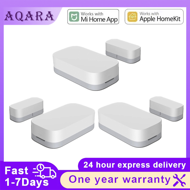 Smart Home Xiaomi Hub 2 - Original Aqaraเซ็นเซอร์ประตูหน้าต่างZigBeeการเชื่อมต่อไร้สายสมาร์ทเซ็นเซอร์ประตูทํางานร่วมกับXiaomi Mijia Mi Home HomeKit
