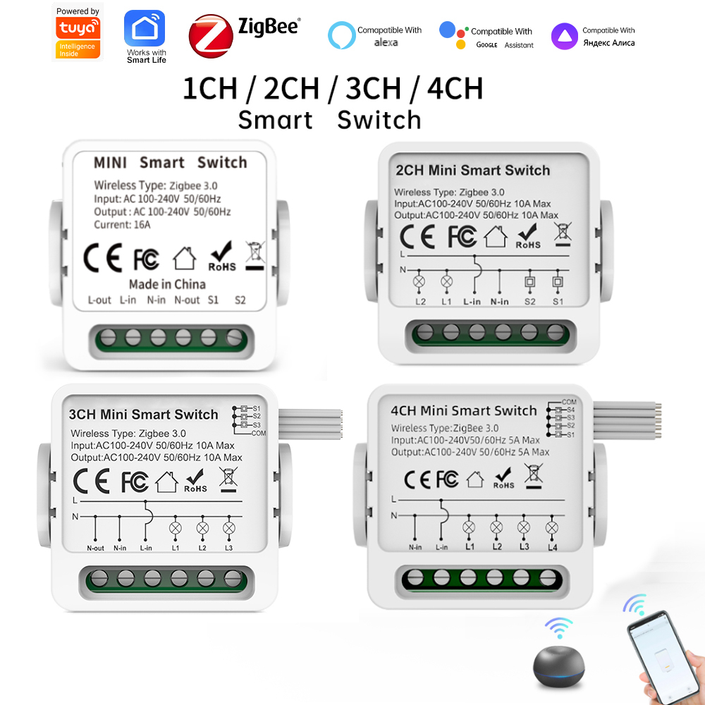 Smart Home Lighting Control - สวิตช์อัจฉริยะ Tuya Zigbee 3.0 แบบ 1/2/3/4
