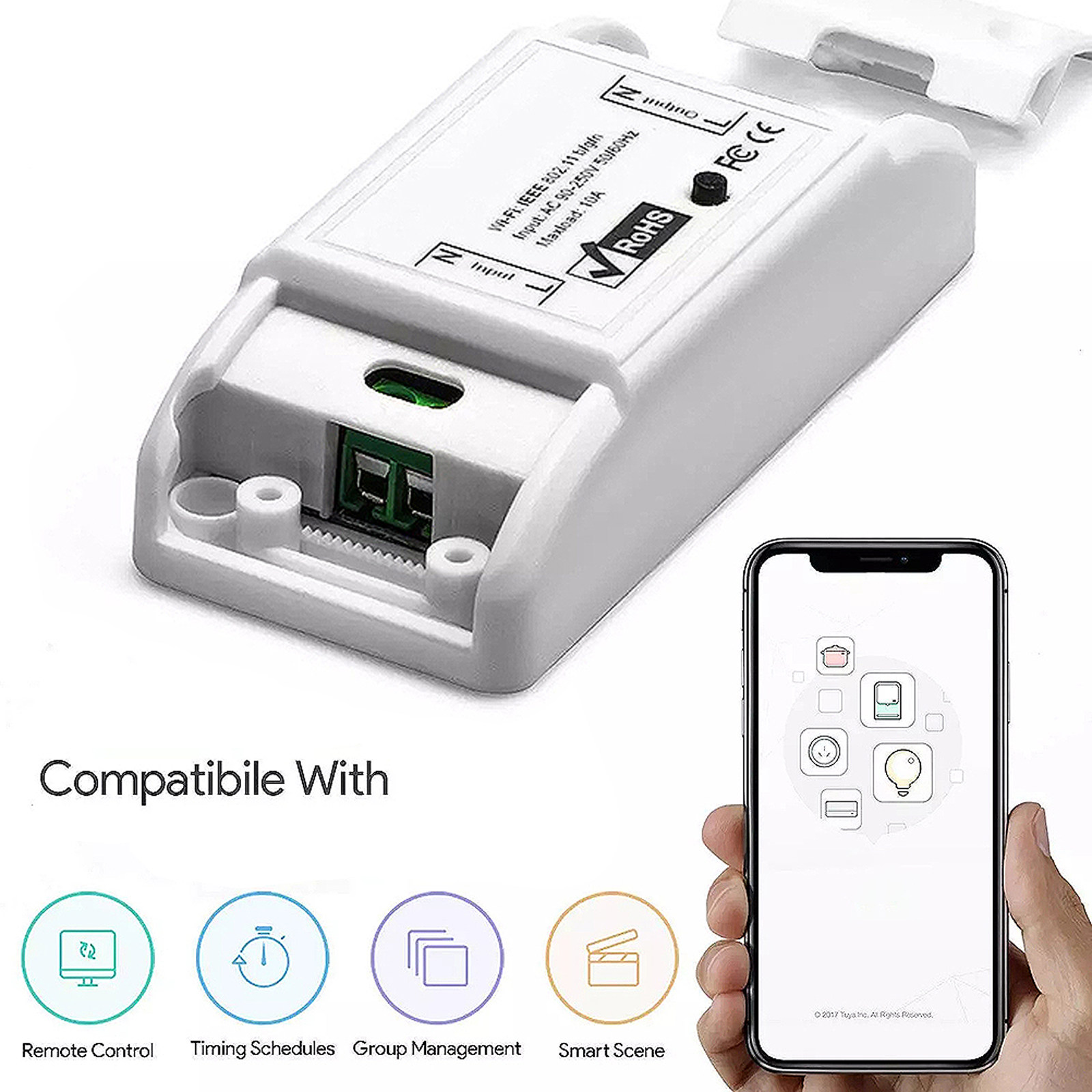 Universal Remote Smart Home - 1 ชิ้น สวิตช์อัจฉริยะ WiFi ตัวเชื่อมต่อเครื่องใช้ไฟฟ้าในบ้านอเนกประสงค์ ควบคุมระยะไกล