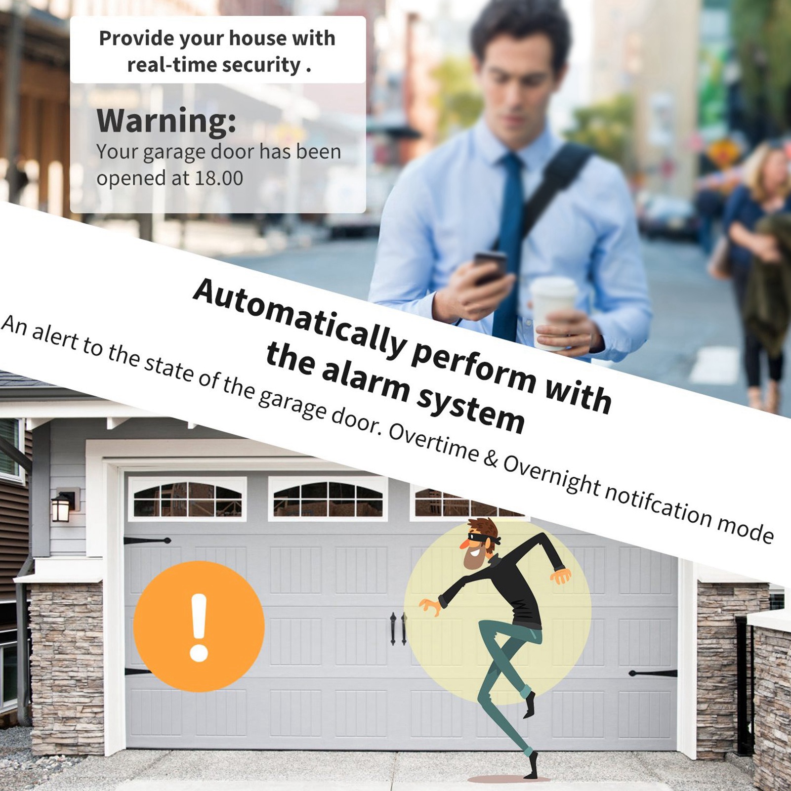 Smart Garage Door Opener - ประตูโรงรถอัจฉริยะ WIFI ควบคุมด้วยเสียงผ่านแอพไร้สาย รีโมทคอนโทรลสำหรับเปิดประตูโรงรถอัจฉริยะ ตัวควบคุมประตูโรงรถ WIFI