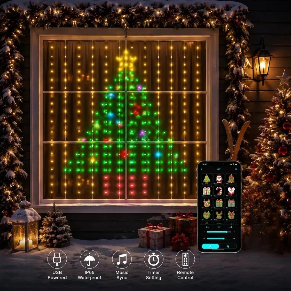 ไฟประดับคริสต์มาสแบบสาย ไฟม่าน - Smart Home Lighting Control บทวิจารณ์และราคา
