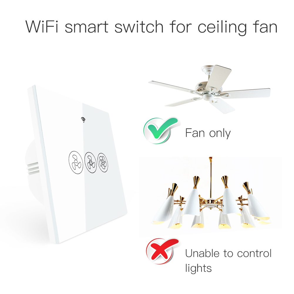 สวิตช์ติดผนังสำหรับพัดลมเพดานพ - Smart Home Lighting Control บทวิจารณ์และราคา