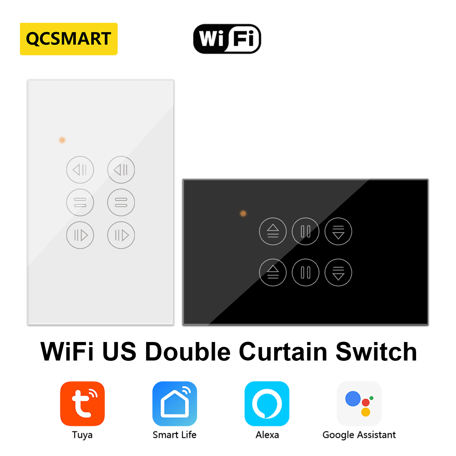 QCSMART WiFi ผ้าม่านคู่ US Swi - Universal Remote Smart Home บทวิจารณ์และราคา