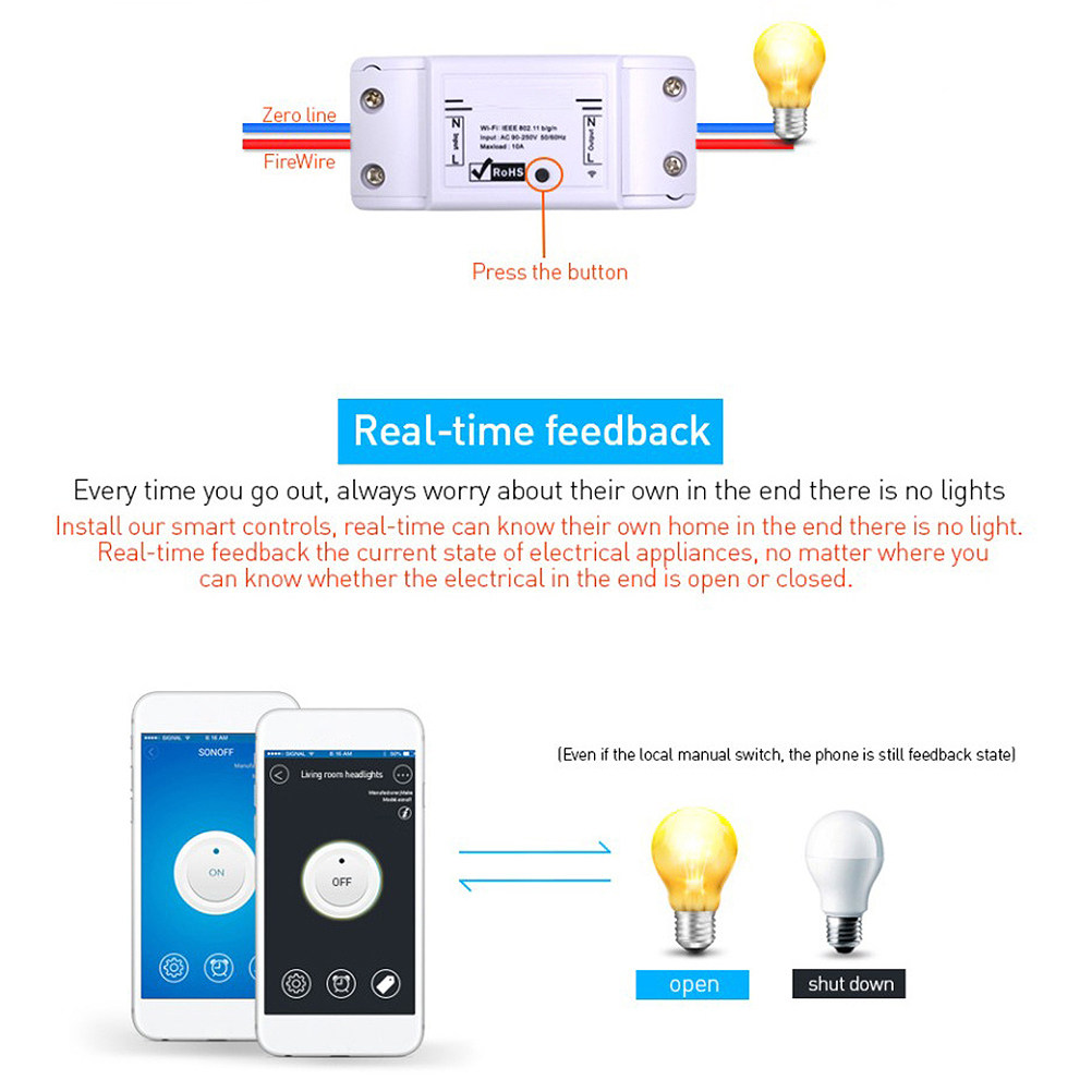 1 ชิ้น สวิตช์อัจฉริยะ WiFi ตัว - Universal Remote Smart Home บทวิจารณ์และราคา